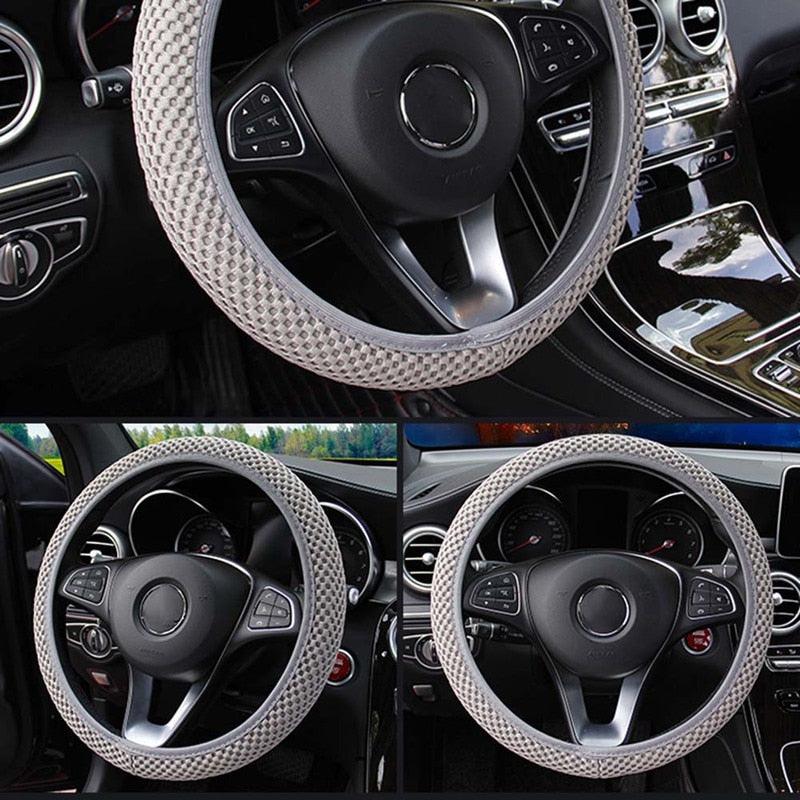 Ice Silk Steering Wheel Cover — Breathable, Non-Slip Microfiber (Universal Fit)