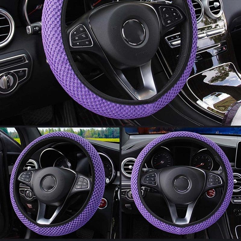 Ice Silk Steering Wheel Cover — Breathable, Non-Slip Microfiber (Universal Fit)