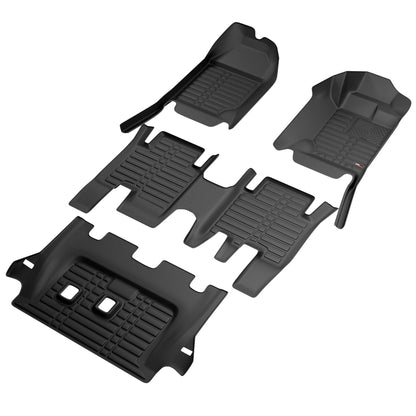 Sharkskin Custom-Fit Isuzu MU-X 3 Rows 2021–2025 All-Weather Floor Mats