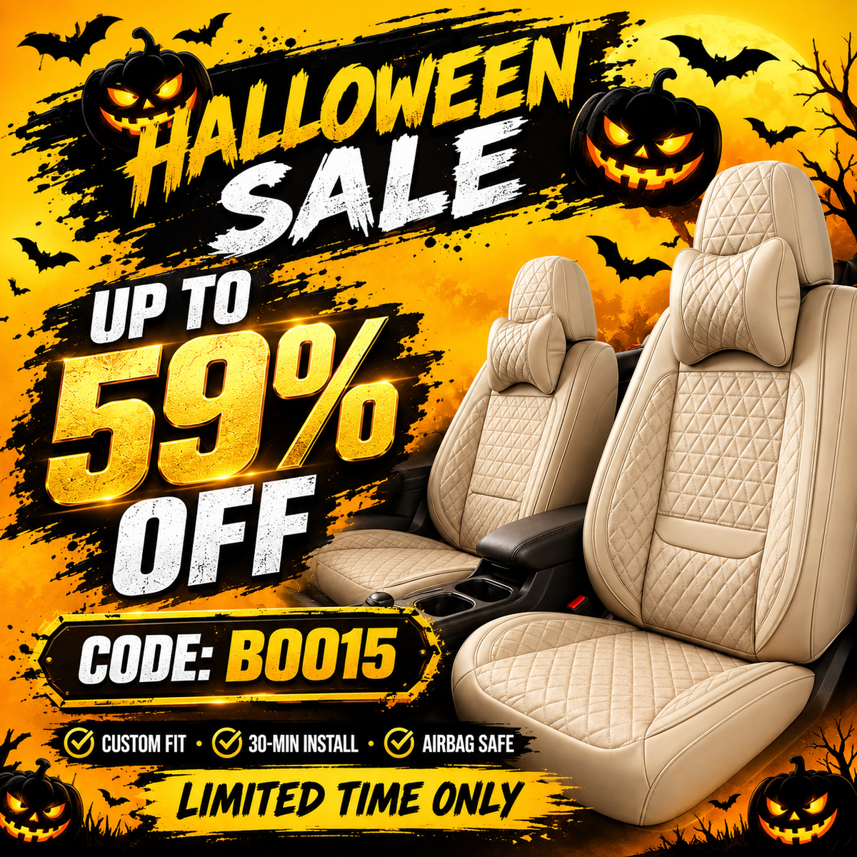 Premium Custom-Fit Nappa Leather Seat Covers