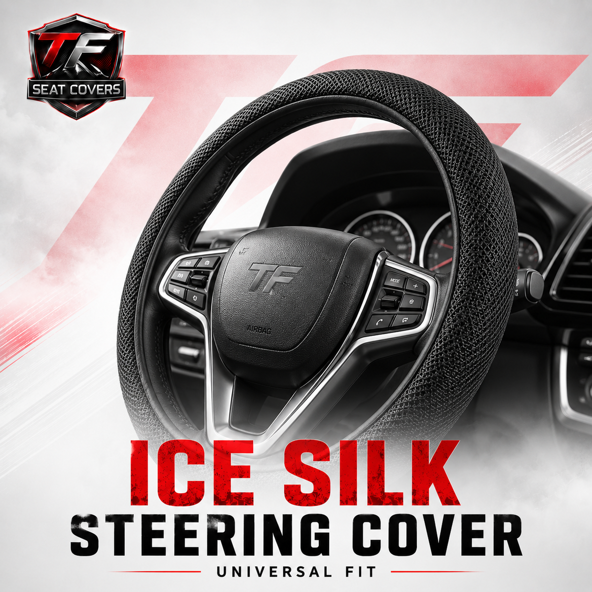 Ice Silk Steering Wheel Cover — Breathable, Non-Slip Microfiber (Universal Fit) - dashboard