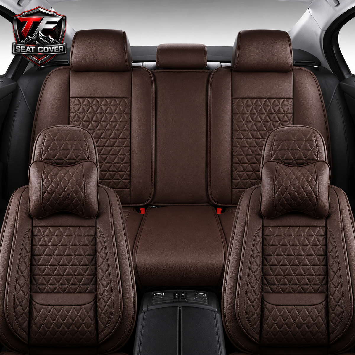 Premium Nappa Leather Seat Covers | Custom Fit for Cars, SUVs & Trucks - Brown Coffe / Front & Rear Seats variant image 20260724-r1